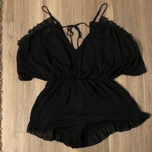 Zara Black Ruffled Romper